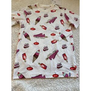 Nike Kids Short Sleeved Shirt Drip Print Ice Cream and Sneakers Size Large‎ #40